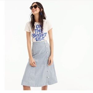 J. Crew side-button skirt in Tahlia stripe. Excellent condition